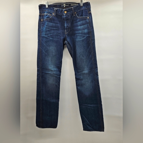 7 For All Mankind Standard Button Fly Jeans Made‎ In The USA Size 32×34 - Picture 1 of 12